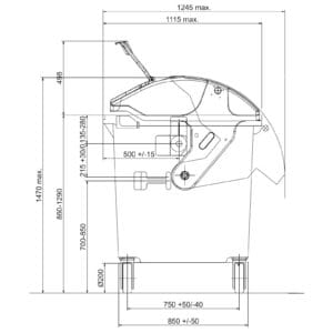 Bio kontener na odpady BIO śmieci i odpadki spożywczych ATEST - brązowy 1100L 8 Bio kontener na odpady BIO śmieci i odpadki spożywczych ATEST - brązowy 1100L - obrazek 4