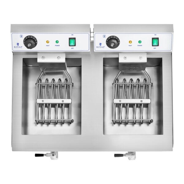 Frytkownica frytownica gastronomiczna dwukomorowa z kranami 230V 2x16L 3 10010028 4