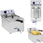 10010421 profesjonalna frytownica do frytek z kranem 3000w 17l royal catering rcef 15e