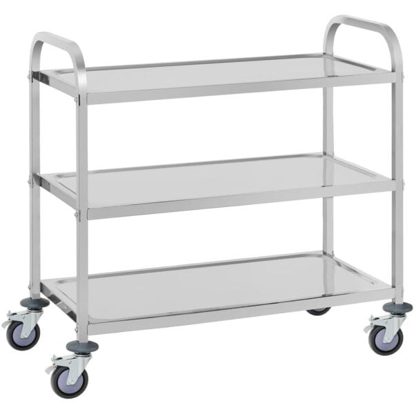 Wózek kelnerski cateringowy 3 półkowy do 150kg ze stali nierdzewnej Royal Catering RCSW 3A 1 10010424 1