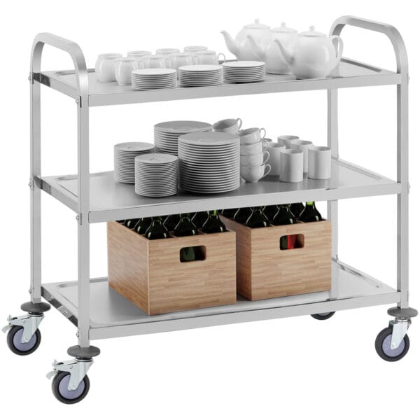 Wózek kelnerski cateringowy 3 półkowy do 150kg ze stali nierdzewnej Royal Catering RCSW 3A 9 10010424 9