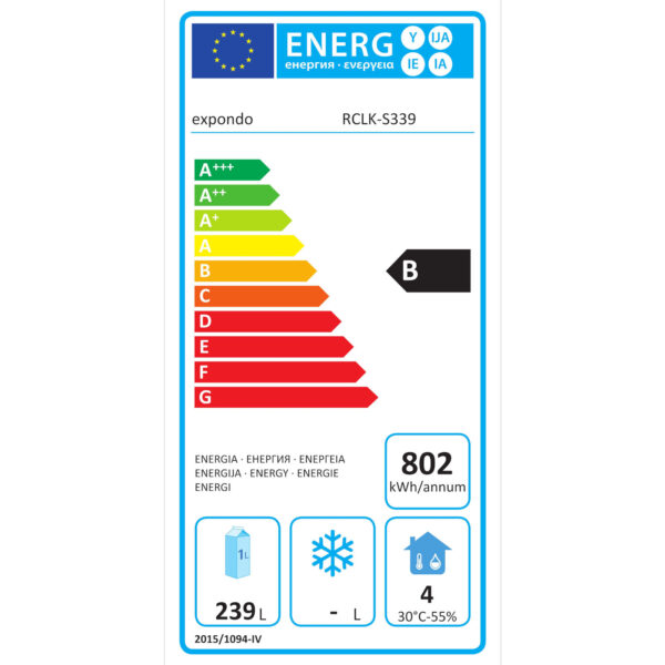 Stół chłodniczy 3-drzwiowy z blatem roboczym ze stali nierdzewnej od -2 do 8deg C 339L 6 10010458 eei b