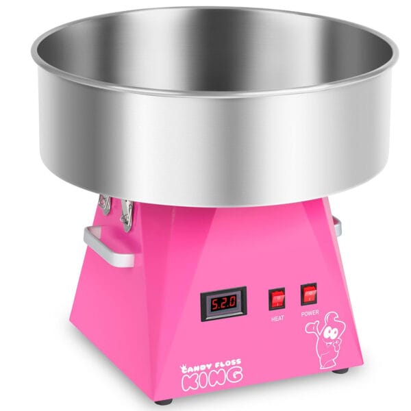 Maszyna do waty cukrowej LED różowa 52cm 1030W Royal Catering RCZK-1030-W-R 1 10010595 mobilna maszyna do waty cukrowej na kolkach wata w 45 sek 1030w royal catering rczk 1030 w r
