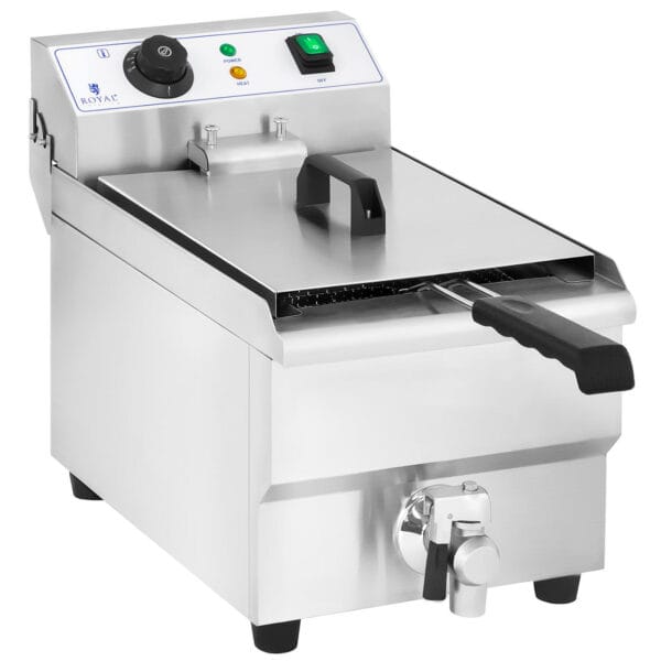 Frytownica frytkownica gastronomiczna profesjonalna z kranem 230V 10L 4 10010688 frytownica frytkownica elektryczna nastawna 10l 3000w royal catering rcef 10eh 1