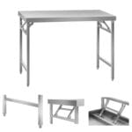 10010738 skladany stol roboczy cateringowy ze stali nierdzewnej 120 x 60cm do 120kg royal catering rcat 120k hurtownia