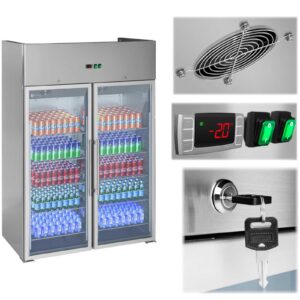 Lodówka chłodziarka szafa chłodnicza podwójna przeszklona od -2 do 8deg C 948L 9 Lodówka chłodziarka szafa chłodnicza podwójna przeszklona od -2 do 8deg C 948L - obrazek 1