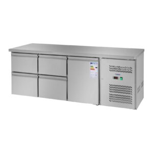 Stół chłodniczy ze stalowym blatem roboczym 4 szuflady od -2 do 10deg C 179cm 10 Stół chłodniczy ze stalowym blatem roboczym 4 szuflady od -2 do 10deg C 179cm - obrazek 3