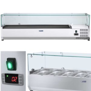 Nadstawa chłodnicza ze szklaną osłoną 7x GN1/4 150cm 5 Nadstawa chłodnicza ze szklaną osłoną 7x GN1/4 150cm - obrazek 1