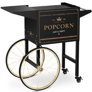 Wózek podstawa do maszyny do popcornu z szafką retro 51 x 37 cm - czarno-złoty 7 Wózek podstawa do maszyny do popcornu z szafką retro 51 x 37 cm - czarno-złoty - obrazek 2