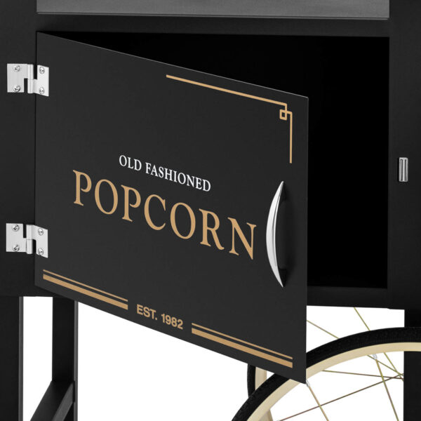 Wózek podstawa do maszyny do popcornu z szafką retro 51 x 37 cm - czarno-złoty 2 10011103 2
