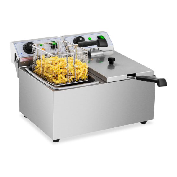 Frytownica podwójna gastronomiczna elektryczna 230 V 2 x 3200W 2 x 8 L 1 10011143 1