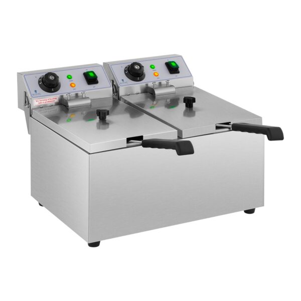 Frytownica podwójna gastronomiczna elektryczna 230 V 2 x 3200W 2 x 8 L 2 10011143 2