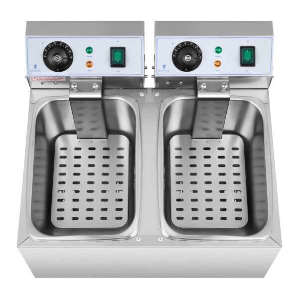 Frytownica podwójna gastronomiczna elektryczna 230 V 2 x 3200W 2 x 8 L 4 10011143 4