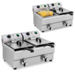10011144 podwojna frytkownica elektryczna gastronomiczna dwukomorowa z kranem hurtownia sklep tanio royal catering