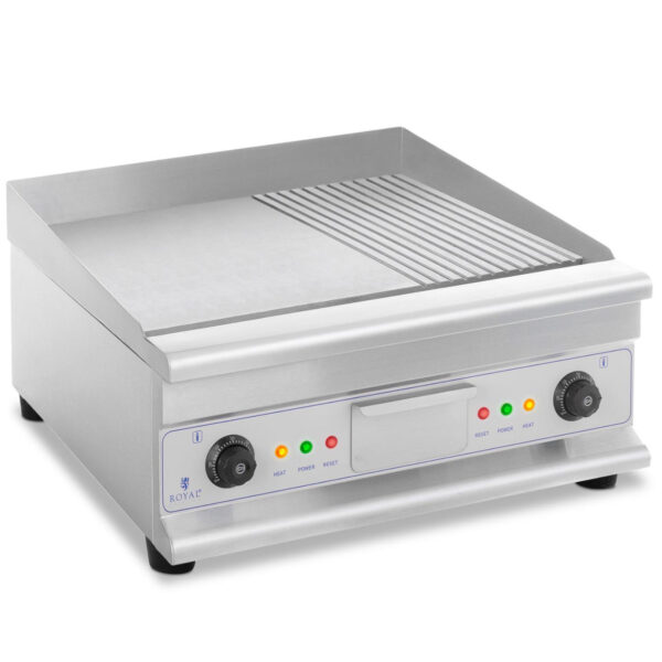Grill płyta grillowa podwójna gładka ryflowana z szufladą na tłuszcz 230 V 2x 3200 W 2 10011175 2