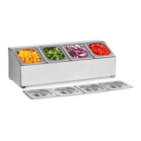 Ekspozytor stojak na pojemniki gastronomiczne 4 x GN1/6 + 4 x Pojemniki 2 10011183 1