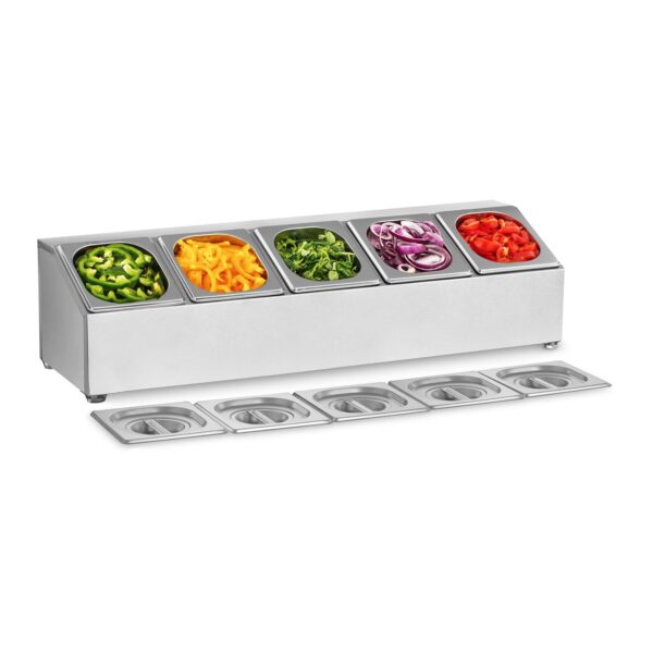 Ekspozytor stojak na pojemniki gastronomiczne 5 x GN1/6 + 5 x Pojemniki 1 10011184 1