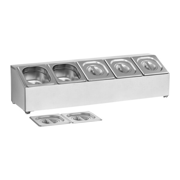 Ekspozytor stojak na pojemniki gastronomiczne 5 x GN1/6 + 5 x Pojemniki 2 10011184 2