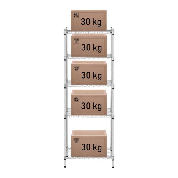 Regał magazynowy druciany ażurowy kolor szary 150x55x35cm do 150kg 2 10011227 2