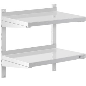 Półka ścienna wisząca gastronomiczna podwójna z regulacją STAL 60 x 40 cm 5 Półka ścienna wisząca gastronomiczna podwójna z regulacją STAL 60 x 40 cm - obrazek 2