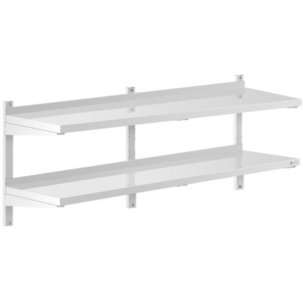 Półka ścienna wisząca gastronomiczna podwójna z regulacją STAL 150 x 40 cm 1 10011462 1