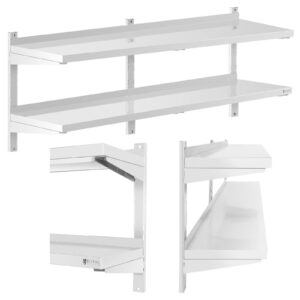 Półka ścienna wisząca gastronomiczna podwójna z regulacją STAL 150 x 40 cm 4 Półka ścienna wisząca gastronomiczna podwójna z regulacją STAL 150 x 40 cm - obrazek 1
