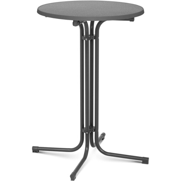 Stół stolik barowy okrągły wysoki składany śr. 70 cm wys. 110 cm szary 1 10011472 1