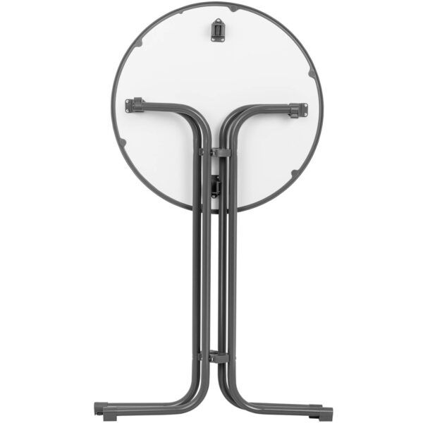 Stół stolik barowy okrągły wysoki składany śr. 70 cm wys. 110 cm szary 5 10011472 5