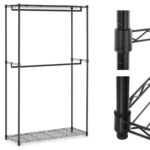 10011580 regal druciany na ubrania do garderoby szatni 2 polki 2 wieszaki 120 x 45 x 1995 cm do 200 kg hurtownia sklep dystrybutor