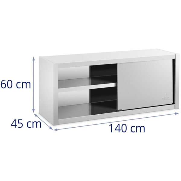 Szafa ścienna gastronomiczna z drzwiami przesuwanymi STAL 140 x 45 x 60 cm 6 10011661 6
