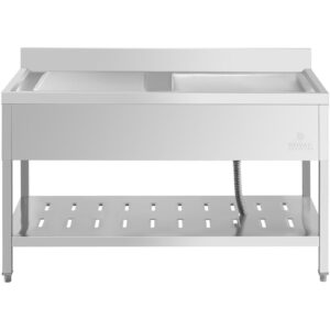 Zlew basen gastronomiczny jednokomorowy z półką i rantem prawy 140 x 70 x 94,5 cm 11 Zlew basen gastronomiczny jednokomorowy z półką i rantem prawy 140 x 70 x 94,5 cm - obrazek 6