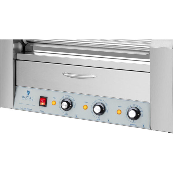 Podgrzewacz grill rolkowy do parówek hot-dogów z szufladą i osłoną - 7 rolek 2 10011690 2