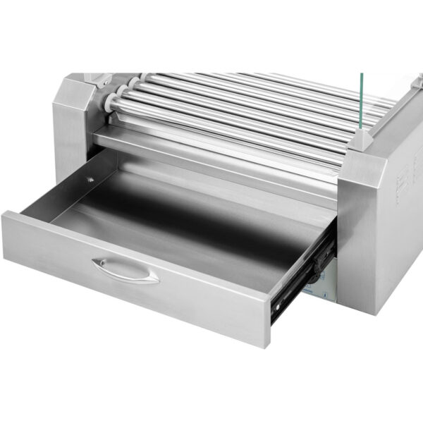 Podgrzewacz grill rolkowy do parówek hot-dogów z szufladą i osłoną - 7 rolek 3 10011690 3