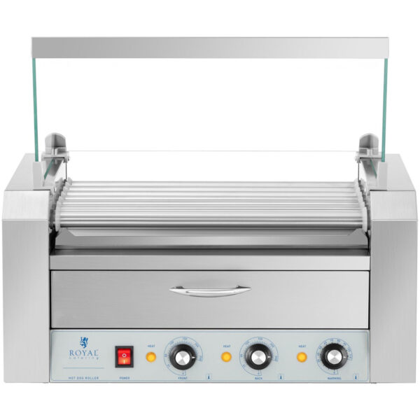 Podgrzewacz grill rolkowy do parówek hot-dogów z szufladą i osłoną - 7 rolek 5 10011690 5