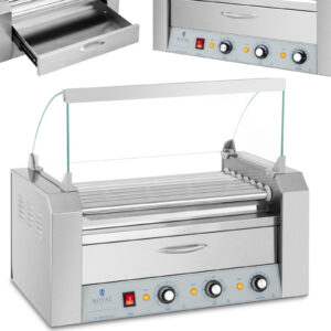 Podgrzewacz grill rolkowy do parówek hot-dogów z szufladą i osłoną - 7 rolek 7 Podgrzewacz grill rolkowy do parówek hot-dogów z szufladą i osłoną - 7 rolek - obrazek 1