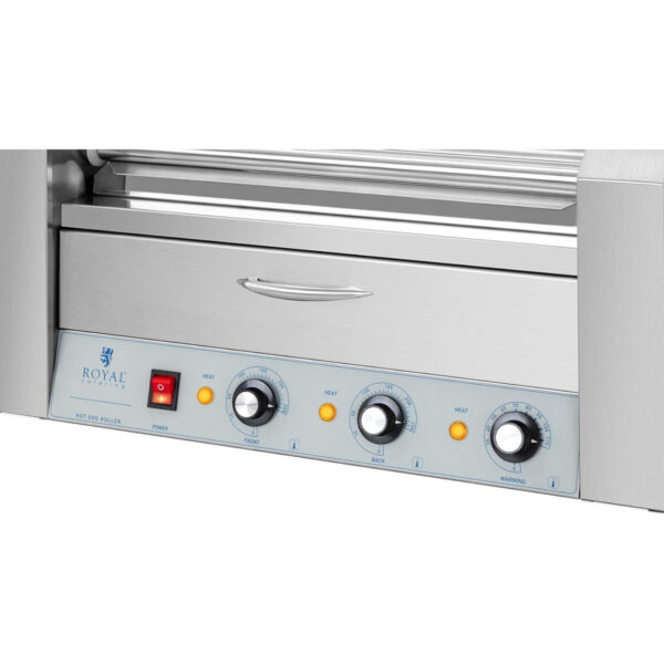 Podgrzewacz grill rolkowy do parówek hot-dogów z szufladą i osłoną - 5 rolek 2 10011691 2