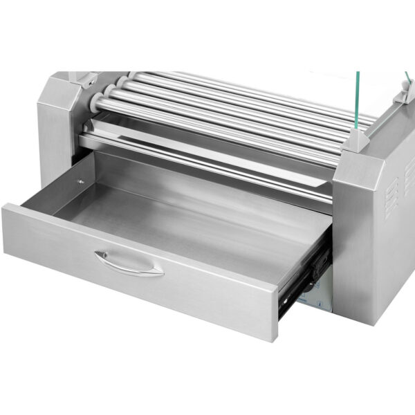 Podgrzewacz grill rolkowy do parówek hot-dogów z szufladą i osłoną - 5 rolek 3 10011691 3