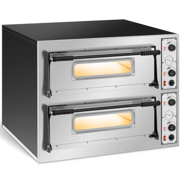Profesjonalny piec do pizzy elektryczny dwukomorowy 8 pizz śr. 32 cm 400 V 9400 W ITALY 1 10011804 1