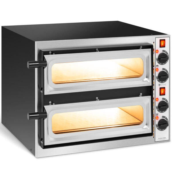 Piec do pizzy dwukomorowy z szybą 2 pizze śr. 32 cm 230 V 3200 W ITALY 1 10011807 1