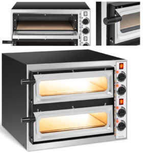 Piec do pizzy dwukomorowy z szybą 2 pizze śr. 32 cm 230 V 3200 W ITALY 8 Piec do pizzy dwukomorowy z szybą 2 pizze śr. 32 cm 230 V 3200 W ITALY - obrazek 1