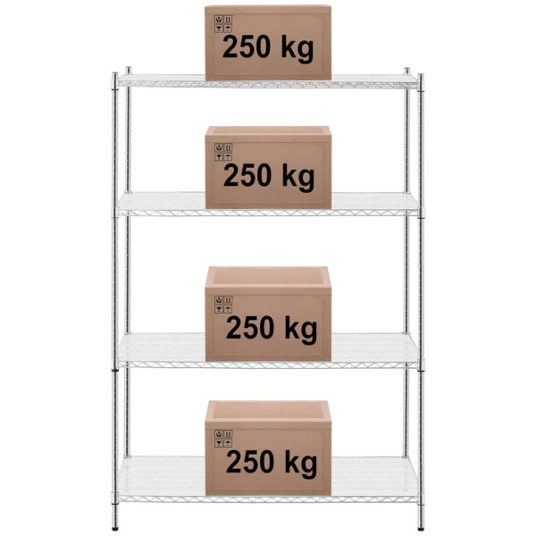 Regał warsztatowy druciany 4 półki + 4 maty do 1 t 1000 kg 120x60x180 cm 5 10011844 5
