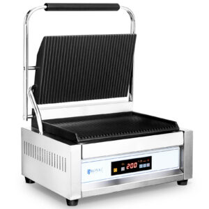 Grill kontaktowy ryflowany sterowany elektronicznie 34 x 23 cm 2200 W 6 Grill kontaktowy ryflowany sterowany elektronicznie 34 x 23 cm 2200 W - obrazek 2