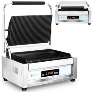 Grill kontaktowy ryflowany sterowany elektronicznie 34 x 23 cm 2200 W 5 Grill kontaktowy ryflowany sterowany elektronicznie 34 x 23 cm 2200 W - obrazek 1