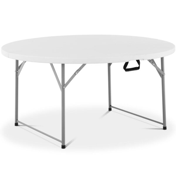 Stół okrągły cateringowy ogrodowy składany biały do 150 kg śr. 150 x 74 cm 1 10012102 1