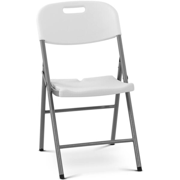 Krzesło cateringowe bankietowe ogrodowe składane do 180 kg 40 x 38 cm białe 1 10012125 1