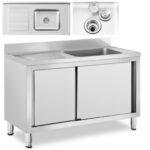 10012140 zlew basen gastronomiczny jednokomorowy z szafka z drzwiami przesuwnymi prawy 120 x 60 x 95 cm ean 4062859020710 hurtownia zielona gora