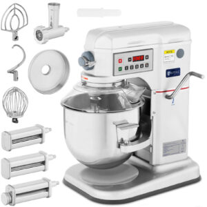 Mikser robot planetarny z opuszczaną misą przystawkami do mielenia i makaronu RCPM-7.1C 7 l 230 V 650 W 8 Mikser robot planetarny z opuszczaną misą przystawkami do mielenia i makaronu RCPM-7.1C 7 l 230 V 650 W - obrazek 1