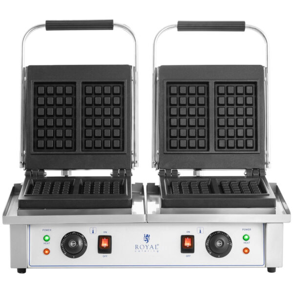 Gofrownica prostokątna podwójna na 4 gofry belgijskie 2 x 2000 W 5 10012358 5