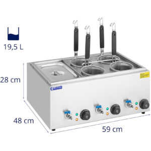 Makaroniarka warnik do gotowania makaronu z kranikami 4 kosze + GN 1/3 3 x 6,5 l 3000 W 13 Makaroniarka warnik do gotowania makaronu z kranikami 4 kosze + GN 1/3 3 x 6,5 l 3000 W - obrazek 7