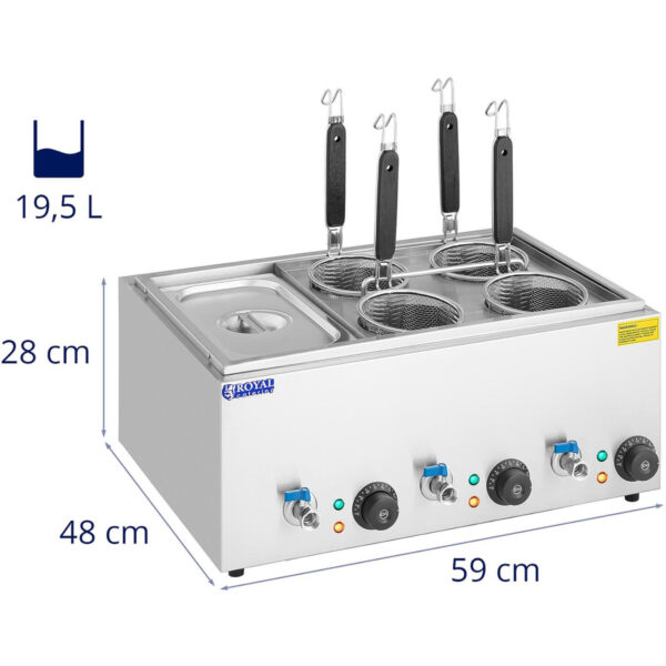 Makaroniarka warnik do gotowania makaronu z kranikami 4 kosze + GN 1/3 3 x 6,5 l 3000 W 6 10012366 6